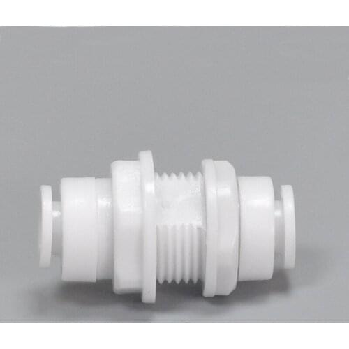 10 Pcs Water Purifier Accessories 1/4 Bulkhead Joint Thread Through Plate Joint