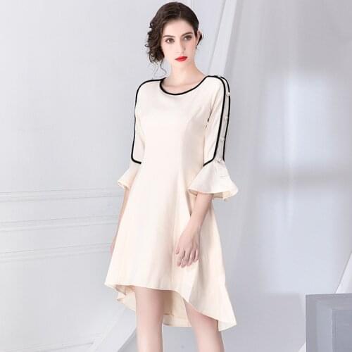 OL asymmetric Office dress 2021 new Superior quality spring autumn Nail bead Celebrities dresses women elegant sexy Party Dress