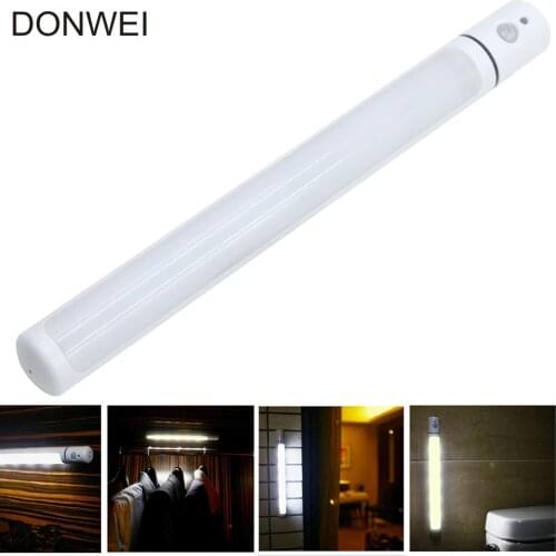 Auto On/Off IR Motion Sensor Bar-type Night Light Battery Powered Magnetic Home Wall Lights for Bedroom kitchen Corridor Stairs