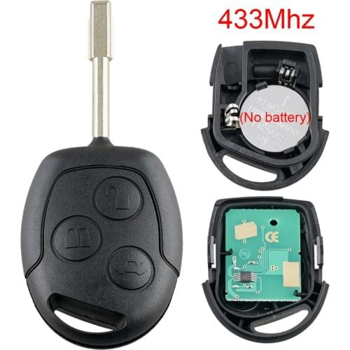 Auto Remote Car Key Replacement 433Mhz 3 Buttons Car Remote Key with FO21 Blade Fit for Ford Fusion Focus Mondeo Fiesta Galaxy
