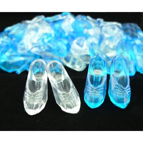 10 Pairs Fairy Tale Crystal Shoes Fashion Princess Doll Shoes High Heels Sandals for Barbie Dolls Accessories Baby Kids Toy