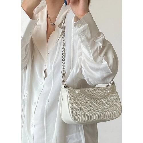 Brand Designer Crocodile Pattern Womens Shoulder Bag Fashion Pearl Handbag Small Square Crossbody Bag Purses and Handbags