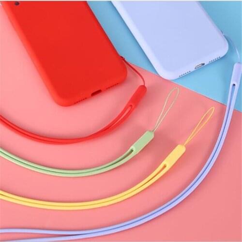 Long 43cm Mobile Phone Strap Soft Silicone Wrist Lanyard Mobile Phone Chain Straps Keychain Charm Cords DIY Hang Rope Lanyards