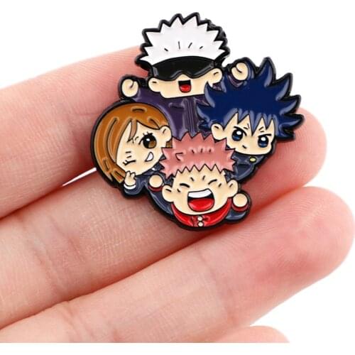 DZ1960 Jujutsu Kaisen Enamel Pins Brooches Gojo Satoru Badge Backpack Bags Decoration Lapel Jewelry Kids Friends Birthday Gifts