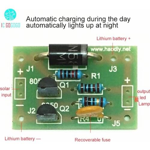DIY Kits Solar Lamp Board Control Sensor Lithium Battery Charger Night Light Controller Module Home/Outdoor Circuit Automatic