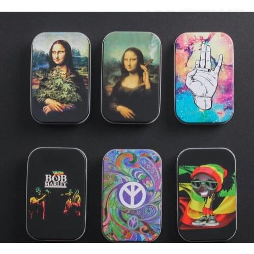 Creative Tinplate Color Printing Tobacco Box 20Pcs Pack Cigarette Case Portable Mens Tobacco Case Smoking Accessories