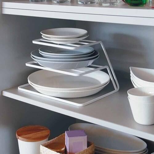 Hot Japanese Style Kitchen Drain Iron Rack 3 Levels Different Size Plates Bowl Cup Separate Storage Rack Dishes Bowl Stand Holde