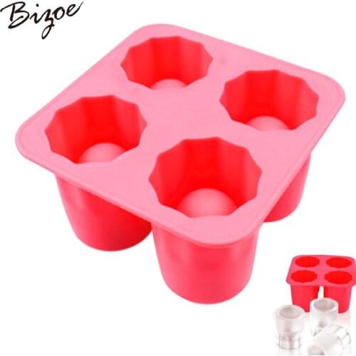 BUY 4PCS GET ONE FREE Hot New ONLY Bar Party Drink Ice Tray Cool Shape Ice Cube Freeze Mold Ice Maker You Cup 4-Cup Ice Cup