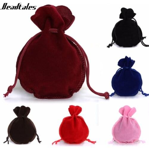 Beadtales 10pcs/lot 7X9cm Jewelry Gift Bag Fabric Lint Jewelry Bag Packing Drawstring Pouch Calabash Organizer Gift Packing