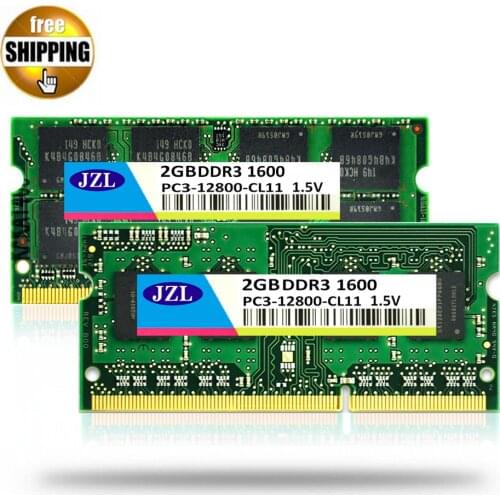 JZL DDR3 1600MHz PC3-12800 / PC3 12800 DDR 3 1600 MHz 2GB 204 PIN 1.5V CL11 SODIMM Memory Module Ram SDRAM for Laptop / Notebook