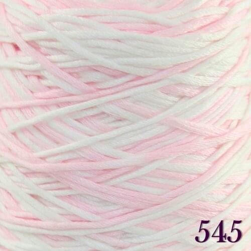 1X400g soft sell high quality 100% cotton hand-woven yarn baby pink White cone 422-545