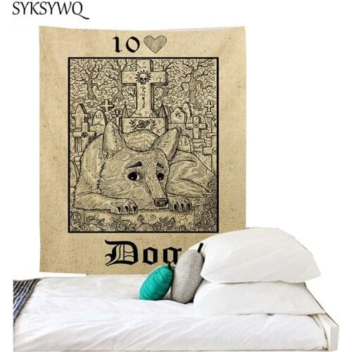 Dog wall hanging tapestry tarot card wall decor carpet drop shipping bedroom bedspread blanket wall hippie decor