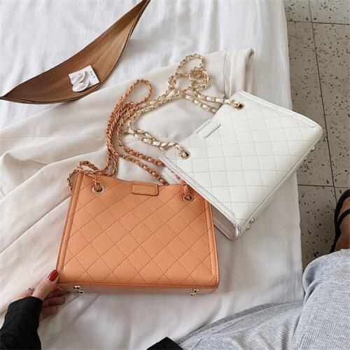 New Simple Chain Fashion Shoulder Bag Women Casual Solid Color Crossbody Bags Female Classic Tote Bags Femme