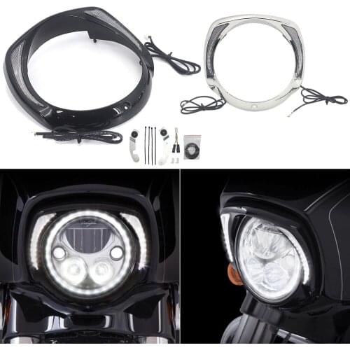 NEW LED Headlight Bezel Motorcycle For Harley Touring Tri Road King Street Electra Glide Low FLHTCU Ultra Limited Low
