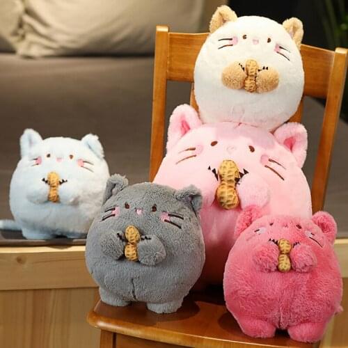 New 30/45cm Cute Fat Mouse with Peanut Stuffed Lovely Rat Plush Toys for Children Soft Animal Cartoon Pillow Kids New Year Gift