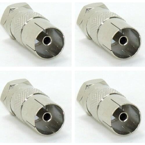 NEW Wholesale BNC Connectors 50pcs/lot F Male Plug to PAL Female Jack Straight TV RF coaxial adapter F-type Adapter