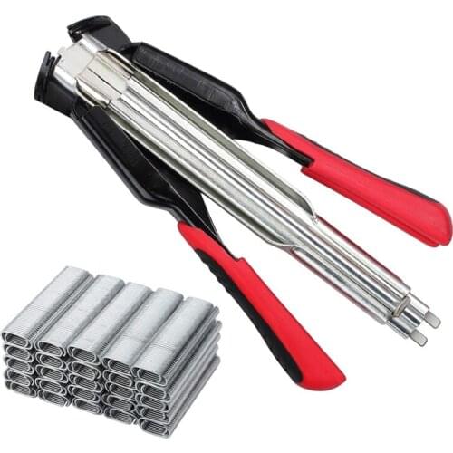 Cage Pliers Supermarket Sealing Machine With 2500pcs C-type Clip Fastening Clamp Tools for Animal Fence Mattresses Car Cushions