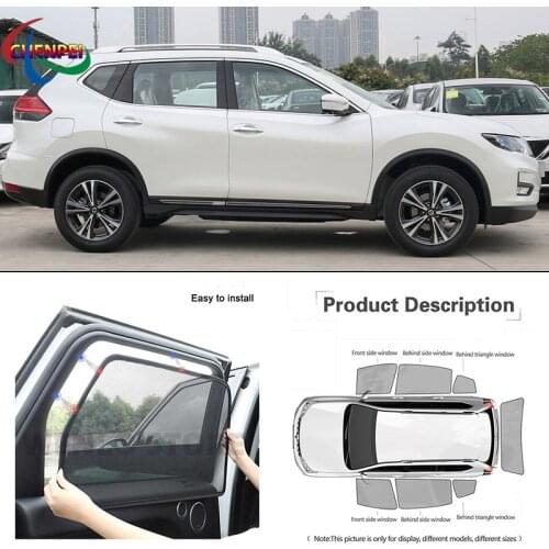 For Nissan X-Trail Car Full Side Windows Magnetic Sun Shade UV Protection Ray Blocking Mesh Visor Car Decoration Accessories