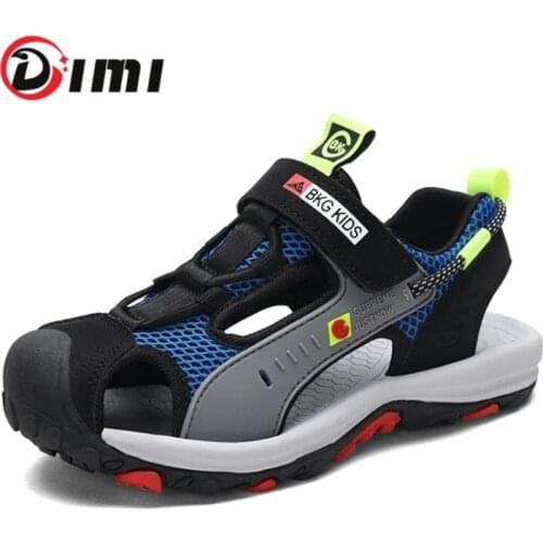DIMI 2021 Summer Childrens Shoes Fashion Boy Beach Sandals Breathable Mesh Rubber Non-slip Outdoor High Quality Kids Sandals