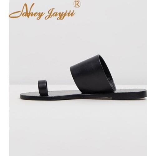 Large Size 11 15 Black Flat Sandals For Women 2019 Silp On Slides Slippers Comfortable For Ladies Footwear Casual Dress Holidays