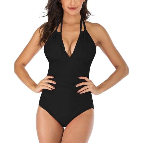 2021 One Piece Swimsuit Women Swimwear Sexy V-neck Swimming Suit Large Size Monokini Bathing Suits Bodysuits Maillot De Bain