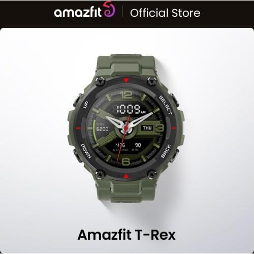 In Stock 2020 CES Amazfit T-rex T rex Smartwatch 5ATM 14 Sports Modes Smart Watch GPS/GLONASS MIL-STD for iOS Android phone