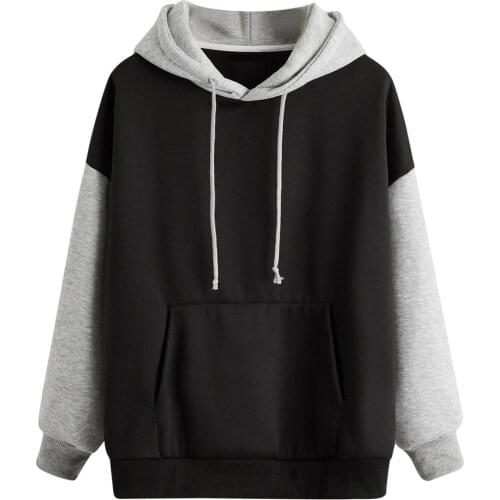 Patchwark Hoodies Sweatshirts Womens Autumn Long Sleeve Hoodie Sweatshirt Letters Hooded Pullover Harajuku Tops With Pocket