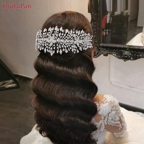 TOPQUEEN HP384 Silver Rhinestone Crown and Tiaras Wedding Bride Tiara Queen Crystal Bridal Hair Jewelry Hair Accessories