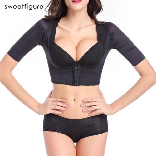 Slimming Women Arm Shaper Slimming Underwear Body Shapers Push Up Bras Short Sleeve Crop Tops Humpback Prevent Shapewear