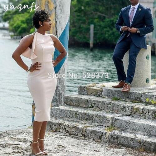 YNQNFS C23 elegant one shoulder ivory birthday anniversary satin dress party dress wedding dress mother of the evening dress