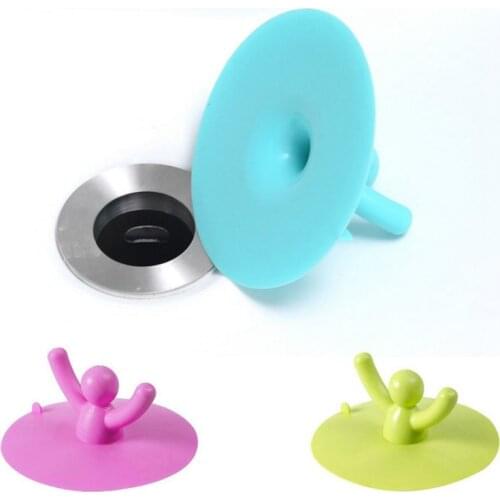 Little Man Shape Washroom Sink Plug Floor Drain Hair Stopper Hand Sink Plug Bath Bathtub Catcher Sink Strainer Cover Tools