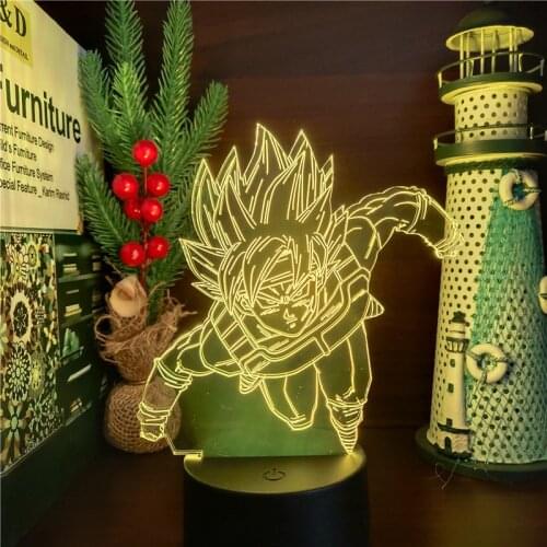 Dragon Ball 3D Night Light Burdock LED Lamp Goku Father Anime Figure DBZ Creative Lighting Bedroom Decoration Lampara Kids Lampe