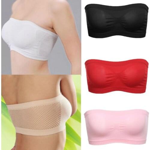 Womens Sexy Tight Skinny Tube Top Strapless Bandeau Bra Underwear Sleepwear Women Bralette Seamless Strapless Tops