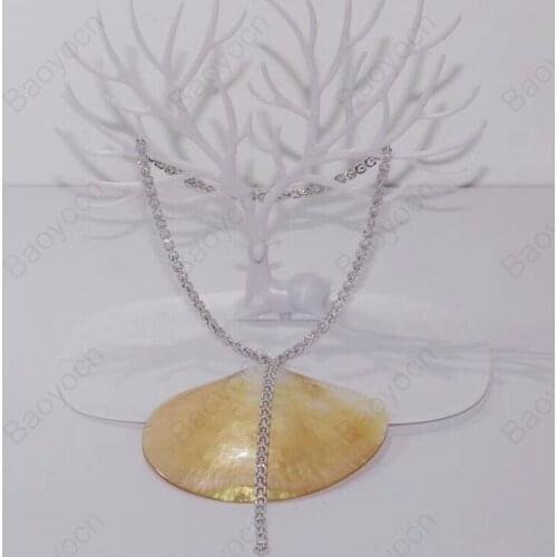 Fashion 925 Sterling Silver Long Geometric Chain Necklace Micro Cubic Zirconia Stones for Women Luxury Brand Jewelry