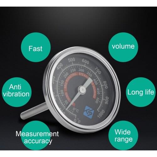 1PCs Food Termometer Outdoor Barbecue Thermometer Dial Display Stainless Steel BBQ Grill Temp Gauge Kitchen Oven Thermometer