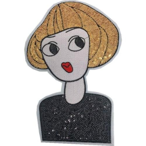 15pcs/Lot Embroidery Patches Letters Clothing Decoration Accessories Yellow-haired Girl Diy Iron Heat Transfer Applique