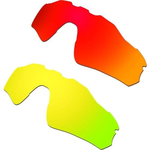 2 Pairs For Radar EV Path Polarized Replacement Lenses Red & Gold 100% UVA & UVB Protection