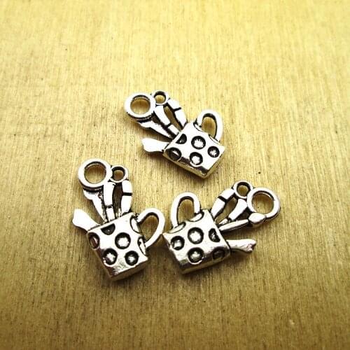 20pcs 19x12mm Artist utensil mug Charms Artist utensil mug charm pendants DIY necklace/ bracelets charms antique silver tone