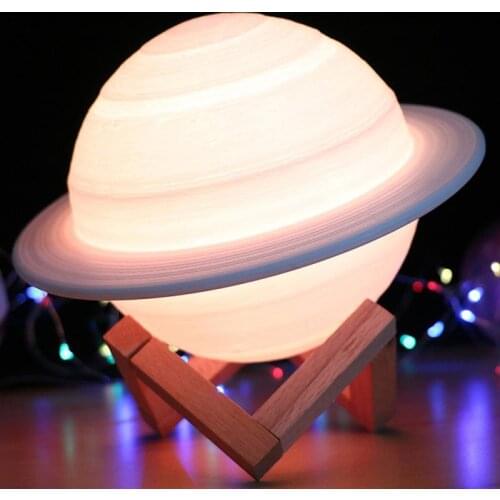 3D Printing Saturn Lamp HomeBedroom Decor 16 Color Change LED Night Light with Remote Controller for Children Gift Night Lamp