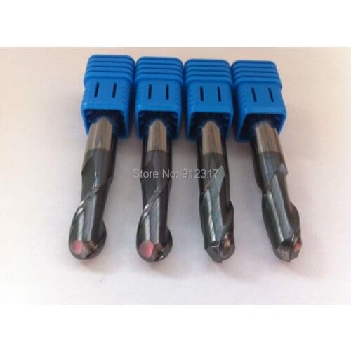 4pcs 10*25MM 2 fultes ball nose CNC Router Bits, Mill Cutters, Carbide Cutting Tools, Ball Nose End Mill