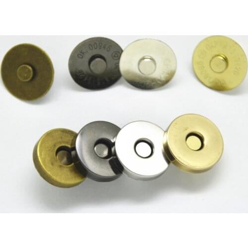 60pcs Magnetic Purse Round Snaps For Clasps Closure Wallet Bags Handbag Buckle Accessories 14/18mm