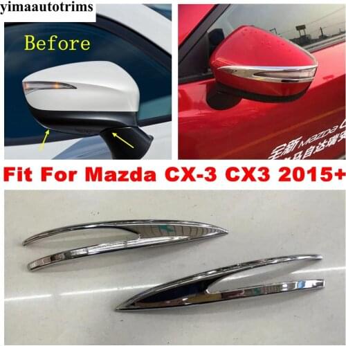 ABS Chrome Car Rearview Mirrors Cover Trim Decoration Strip For Mazda CX-3 CX3 2015 - 2021 Accessories Exterior Refit Kit