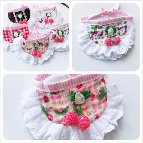 Pet accessories dog cute scarf Teddy small dog bear VIP lace slobber towel bib tie