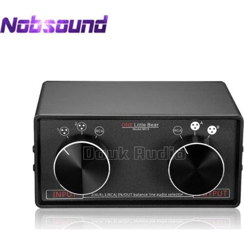 Nobsound 3-IN-3-OUT XLR Balanced / RCA Stereo Converter Audio Selector Box Passive Preamp For Home Amplifier