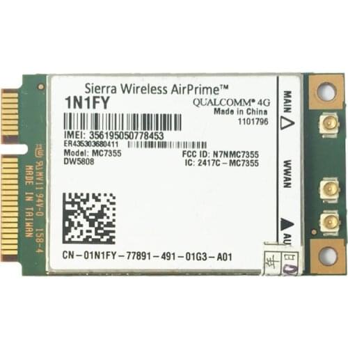 Wireless AirPrime MC7355 PCIe LTE / HSPA + GPS 100Mbps Card 4G Module for 1N1FY DW5808 Sierra Dell 1900/2100/850/700 (B17)/700