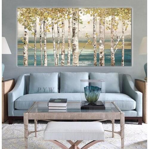 Large Hand Painted Abstract Beautiful Trees Canvas Painting Oil Painting Art Paintings Wall Decor Picture For Living Room Wall