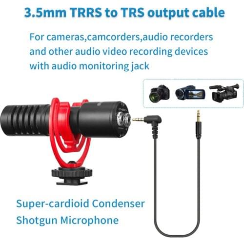 Boya BY-MM1 + Shotgun Video Microfoon Met Hedphone Output, Op-Camera Mini Opname Mic, super-Cardioid Condensator Voor Dslr