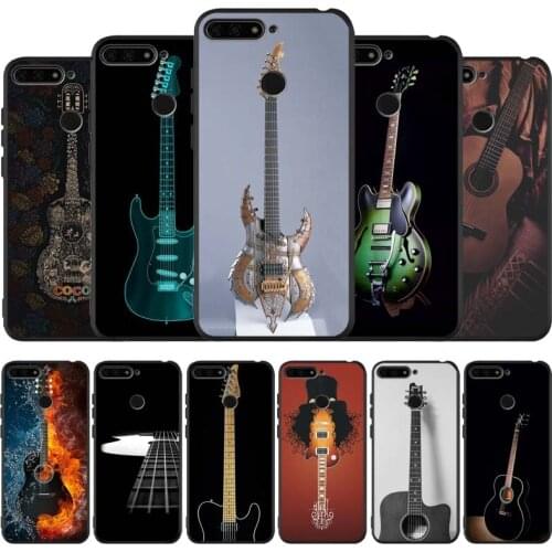 Guitar black Silicone Phone Case For honor 30 20 Pro 8 8X 9 10 20 Lite Mate 10 20 30 Lite Pro cover