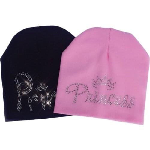 Childrens Autumn princess diamond Baby girl Hat Boy Cap Kids cotton Beanie bonnet Children baby cap for boy toddler hat