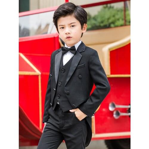 Childrens tuxedo, boys' dress suit, flower boys suit, host, childrens piano performance Costume size 100-120-150-160